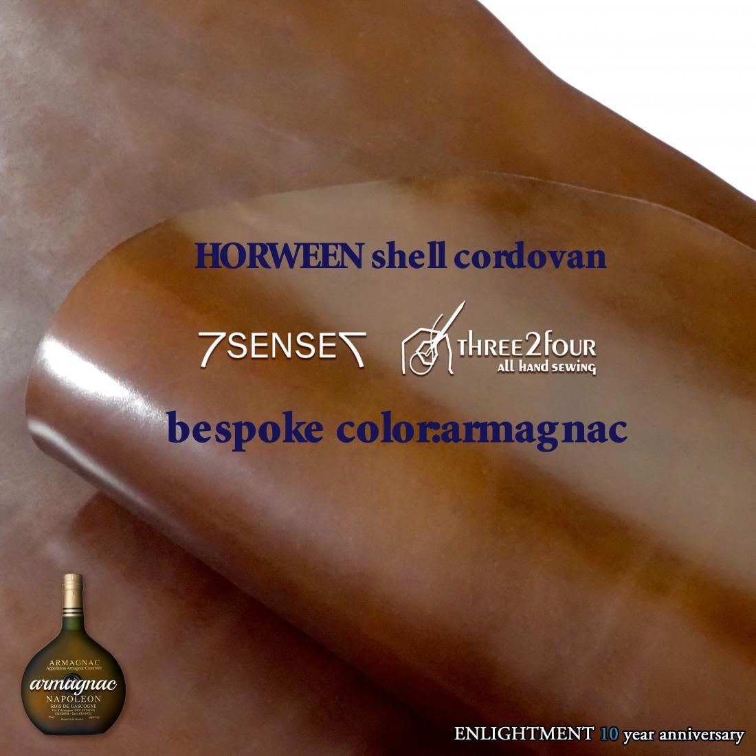 three2four SIZ シェルコードバン マーブルダークコニャック three2four SIZ シェルコードバン マーブルダークコニャック