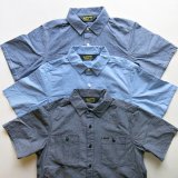 BLUCO ブルコ OL-121-021 CHAMBRAY WORK SHIRTS S/S シャンブレー ワークシャツ 半袖 BLK/BLU/NVY 