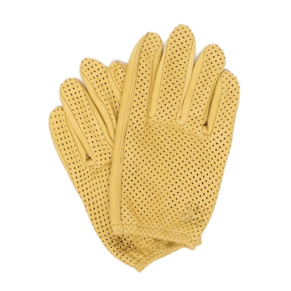 未使用】LAMP GLOVES きいろ グレージュ パンチング サイズL