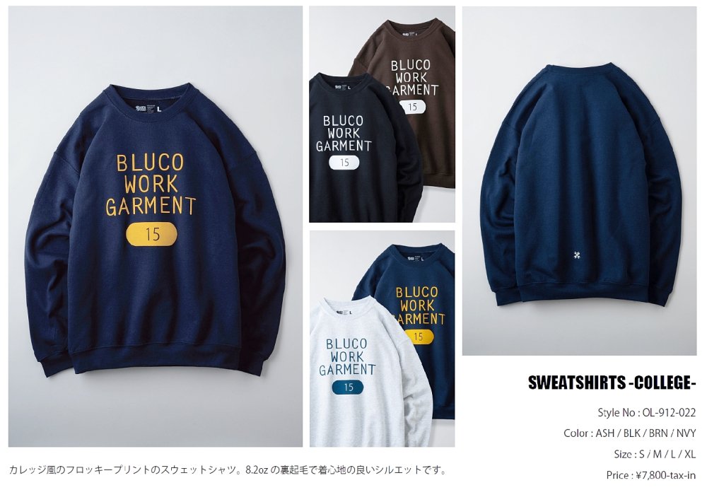 BLUCO/ブルコ　スエットシャツ　-Embroidery- ネイビー　XL