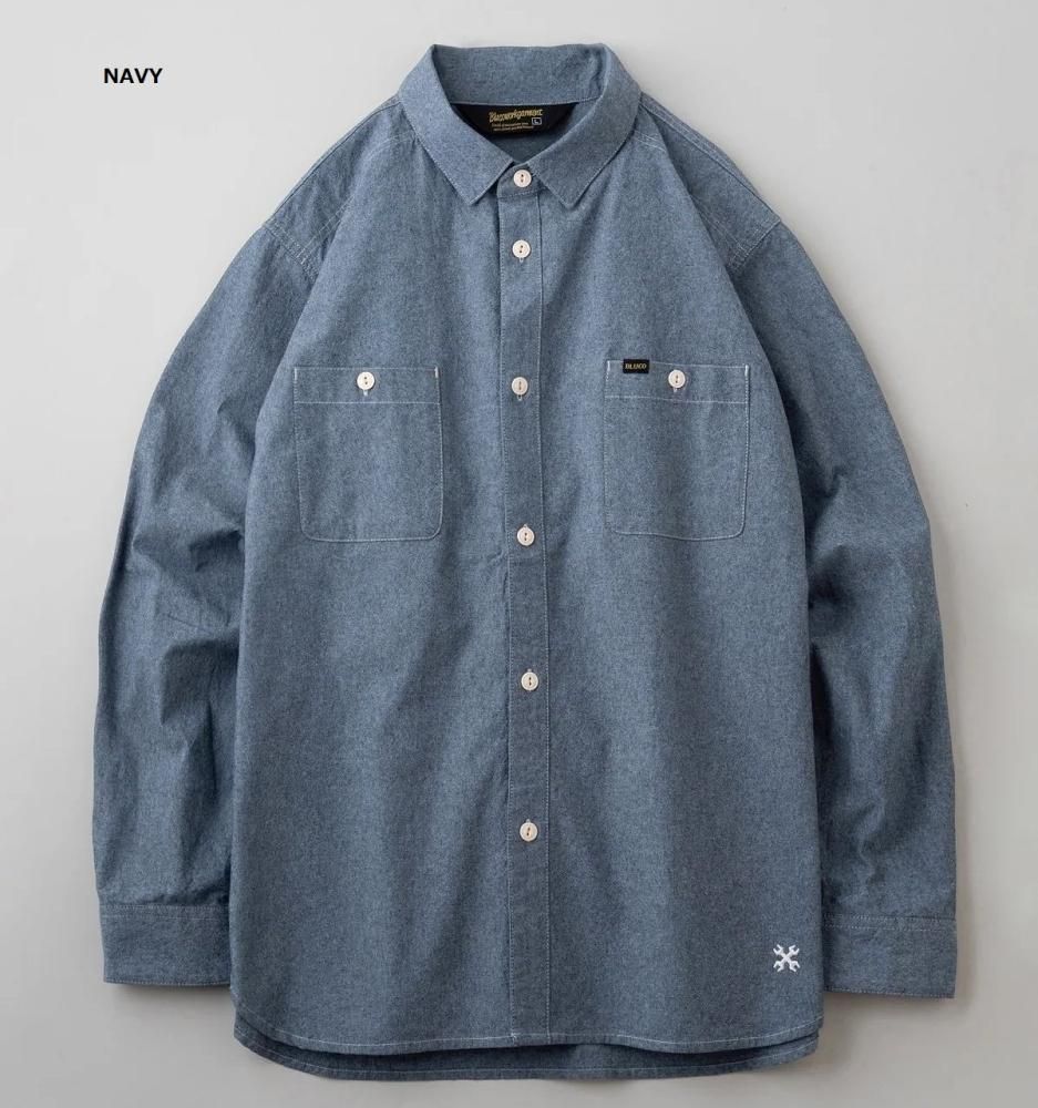 A/W BLUCO ブルコ 長袖シャツ ウール混 XL BLUCOワークシャツ | 長袖 - STAYRED ONLINE SHOP