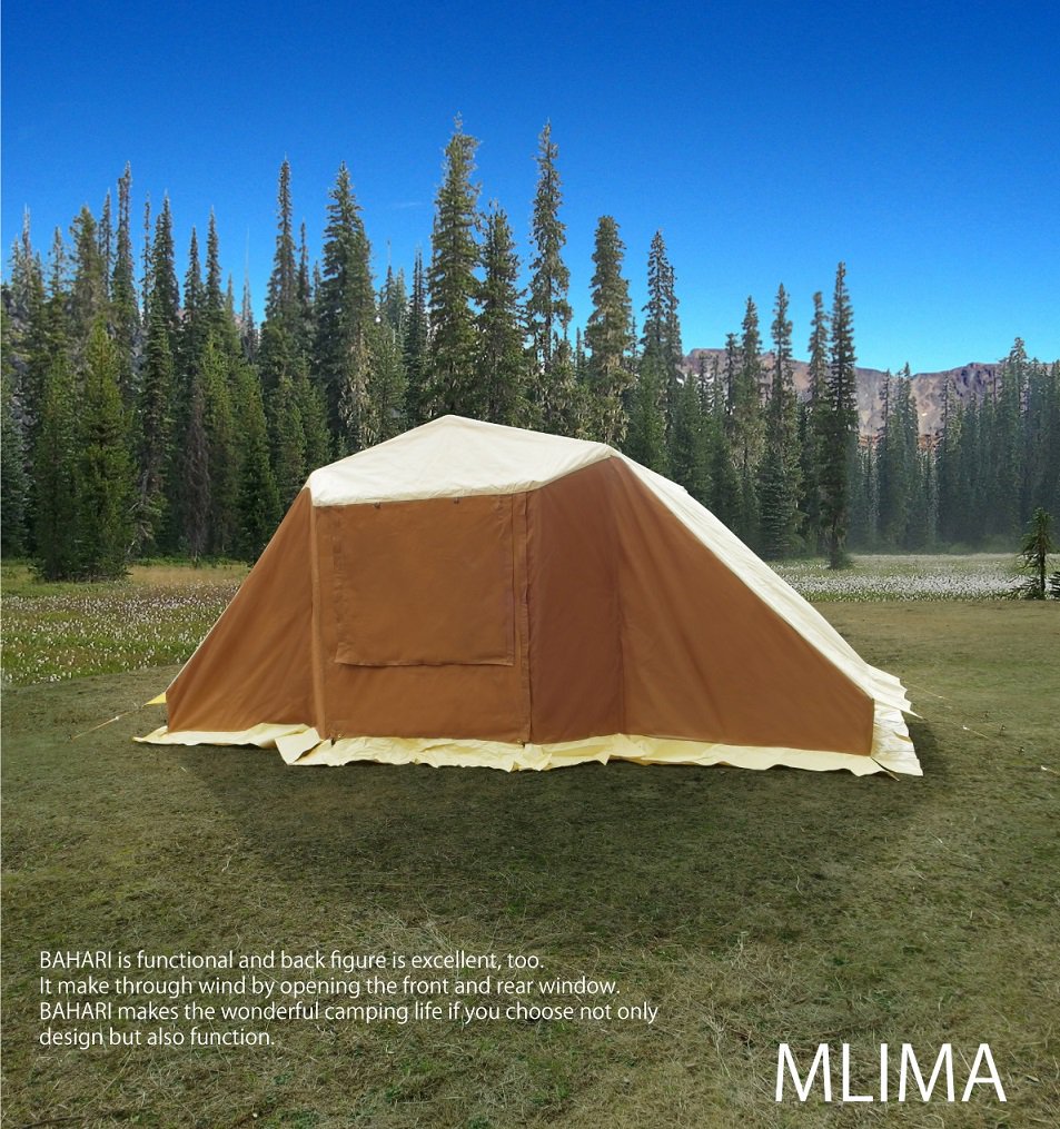 コットンロッジテント BAHARI4 ブラウン（4人用） - MLIMA camping