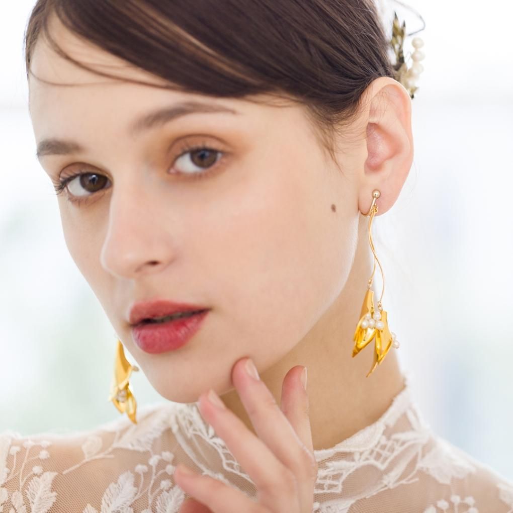 BARETTO EARRING＆PIERCE(バレットイヤリング＆ピアス)(ゴールド