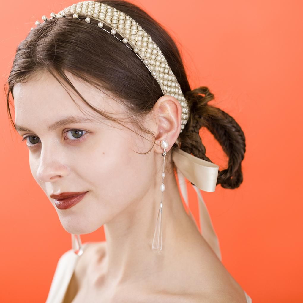 OLGA RIBBON HEAD DRESS(オルガ リボンヘッドドレス)(オフ OLGA RIBBON HEAD DRESS(オルガ リボンヘッドドレス)(オフ