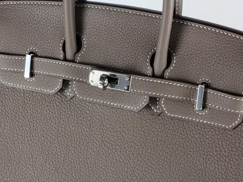 中古S】 エルメス バーキン25 トゴ エトゥープ シルバー金具 C刻