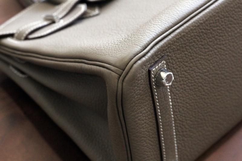 中古S】 エルメス バーキン25 トゴ エトゥープ シルバー金具 C刻