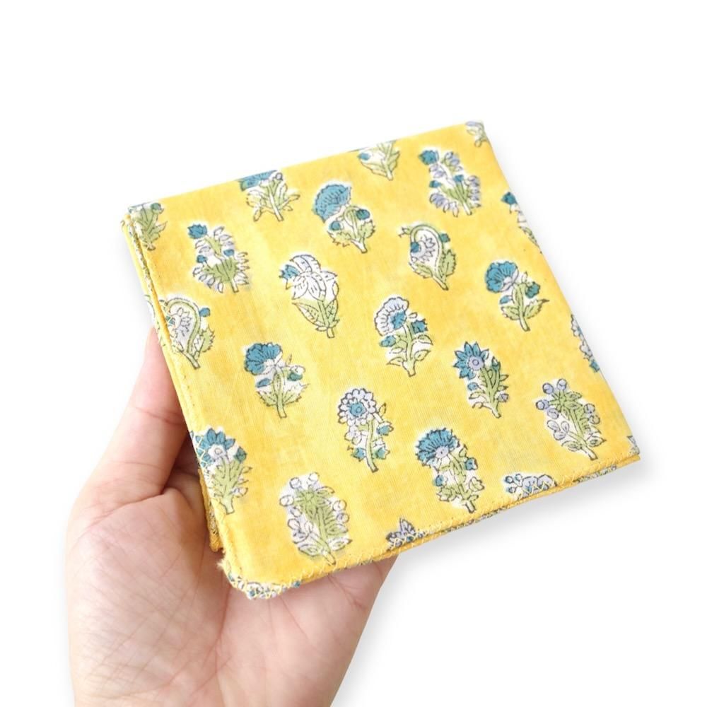 ブロックプリント ハンカチ FLOWER600 002 - humongous ヒュー ブロックプリント ハンカチ FLOWER600 002 - humongous ヒュー