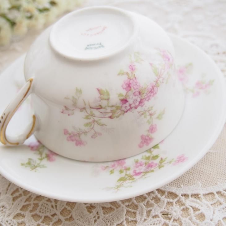 フランス Limoges Haviland リモージュ アビランド ピンクのお花 フランス Limoges Haviland リモージュ アビランド ピンクのお花