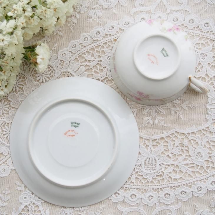 フランス Limoges Haviland リモージュ アビランド ピンクのお花 フランス Limoges Haviland リモージュ アビランド ピンクのお花
