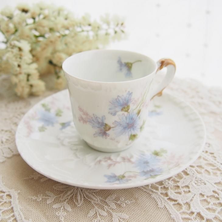 フランス Limoges Haviland リモージュ アビランド ブルーのお花模様