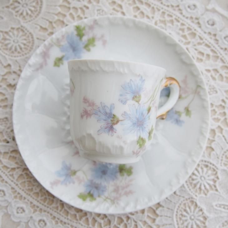 フランス Limoges Haviland リモージュ アビランド ブルーのお花 フランス Limoges Haviland リモージュ アビランド ブルーのお花