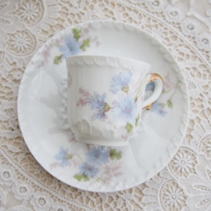 フランス Limoges Haviland リモージュ アビランド ブルーのお花 フランス Limoges Haviland リモージュ アビランド ブルーのお花