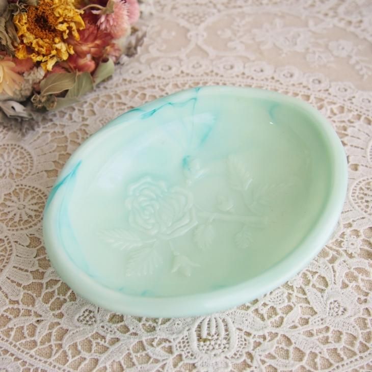 ヴィンテージ AVON ミルクグラス ハンド 手 ソープディッシュ 石鹸置き ヴィンテージ AVON ミルクグラス ハンド 手 ソープディッシュ