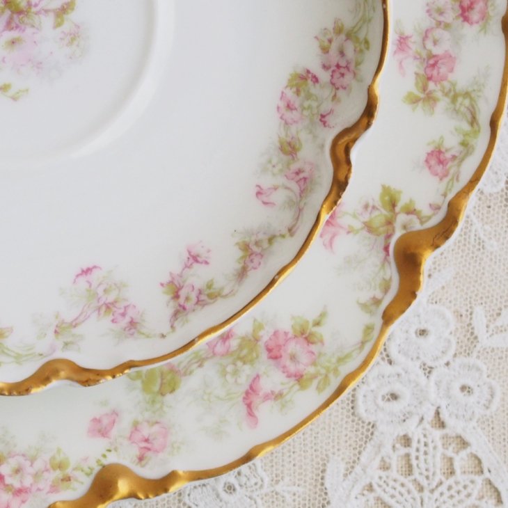 フランス Limoges Haviland リモージュ アビランド ピンクのお花模様