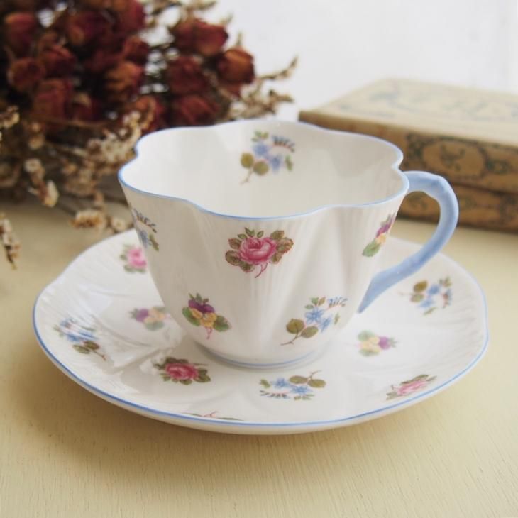 【メール便無料】 超レア美品☆ シェリー Shelley 薔薇と黄色の花” Rose & からませ シェリー
