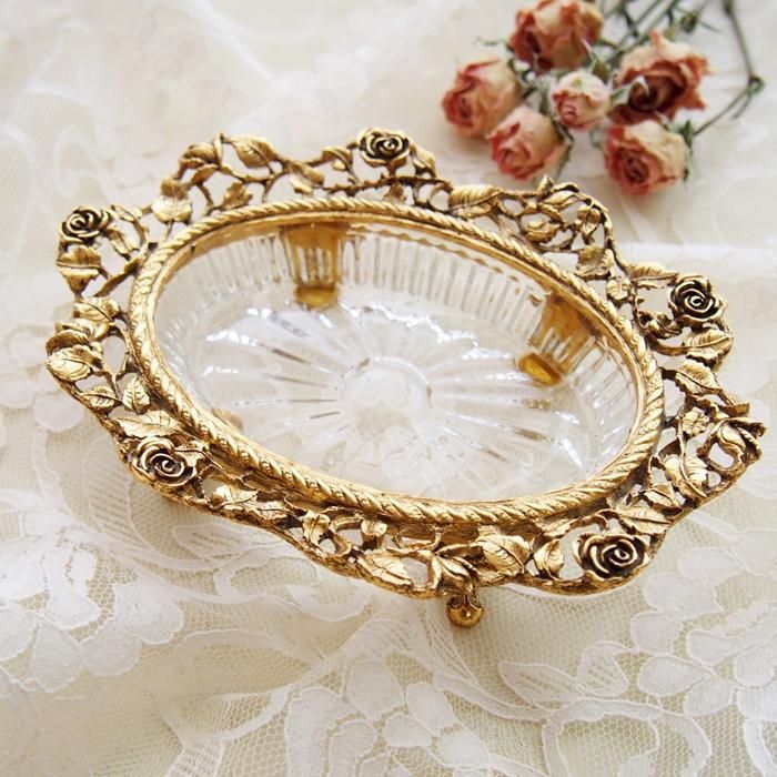 Matoson マトソン ゴールドメタル ローズ 薔薇 ソープディッシュ