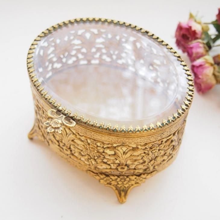 ジュエリーボックス 多仕切り 透明ガラス蓋 ジュエリーボックス