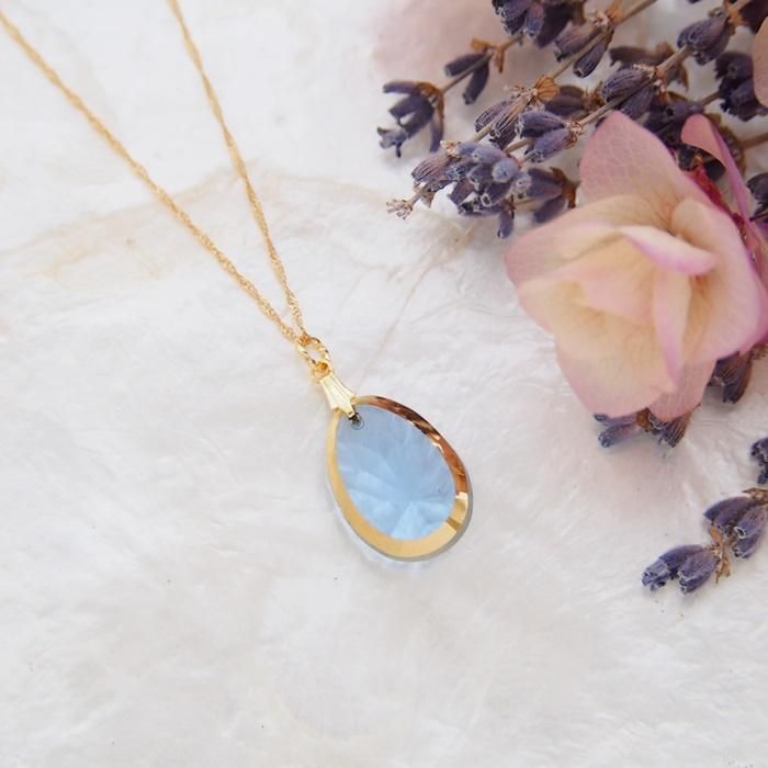 ひろみん様大ぶり！イギリス製 ガラス ヴィンテージネックレストップ