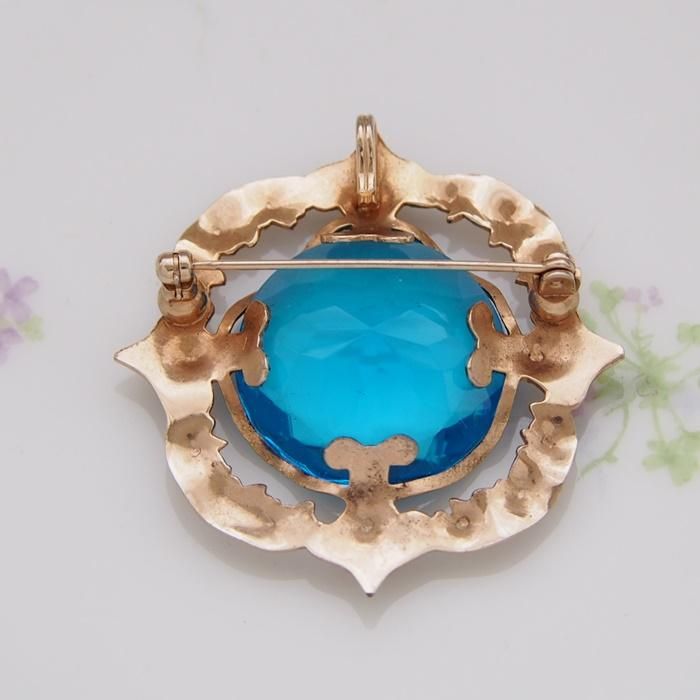 希少美品　EISENBERG ヴィンテージブローチ　ラインストーン　ブルーピンク 希少美品 EISENBERG ヴィンテージブローチ ラインストーン