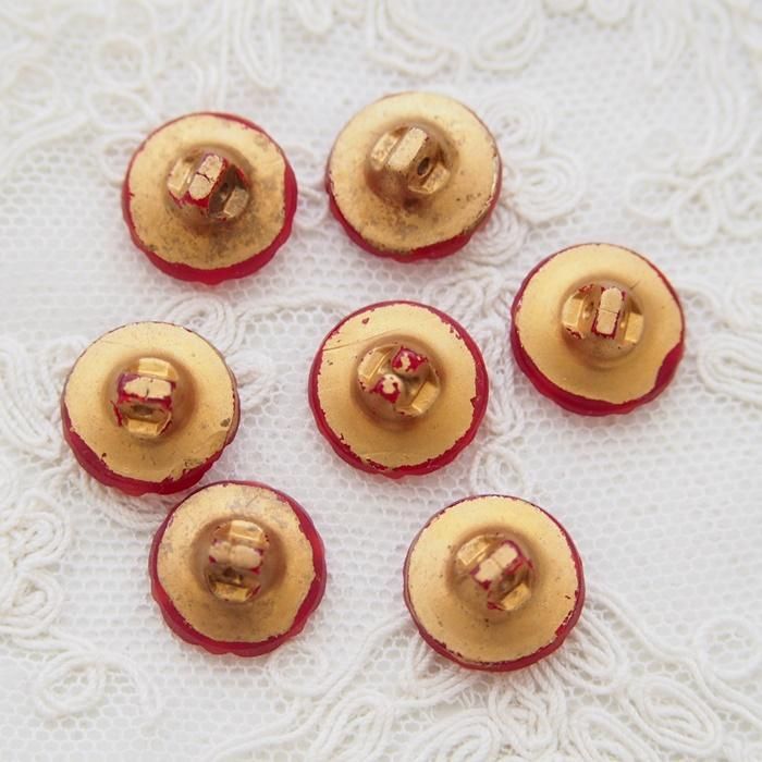 売り切れました。アンティークヴィンテージガラスボタンイヤリング チェコ ヴィンテージ ガラスボタンのイヤリング・ピアス (クリア