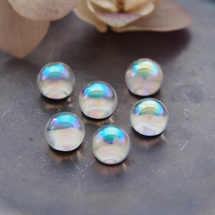 【保障できる】 ① Carnival Glass カーニバルガラス ボール 三つ足 オーロラ 工芸ガラス