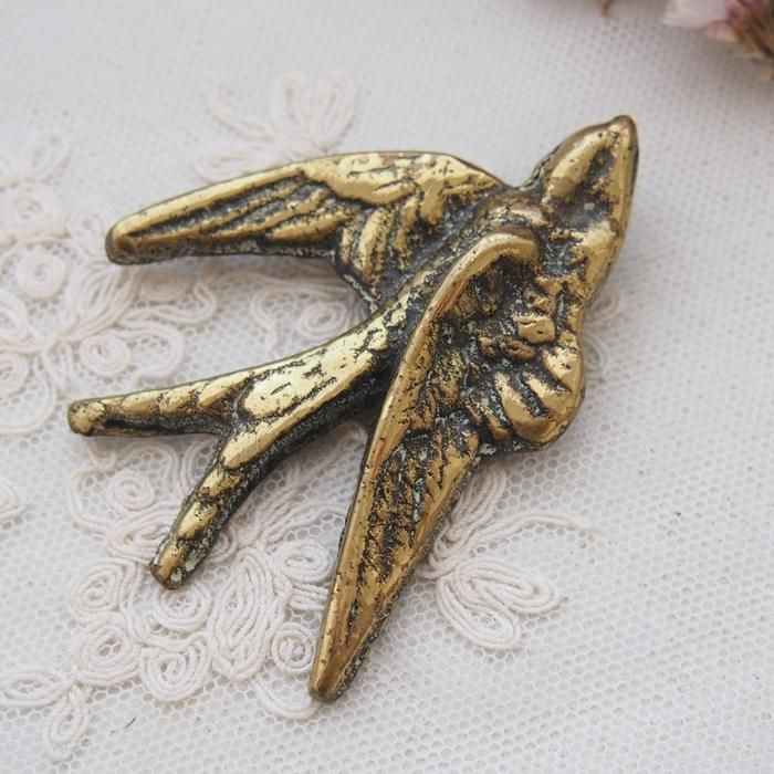 イギリス 真鍮 ツバメの壁掛けオブジェ ウォールデコ S - ヴィンテージ