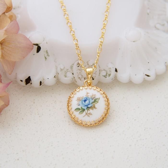 値下げA-8 フランスビンテージネックレスゴールドカラーカメオガラス