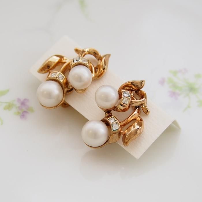 ≪TRIFARI/トリファリ≫パールとゴールドのヴィンテージピアス