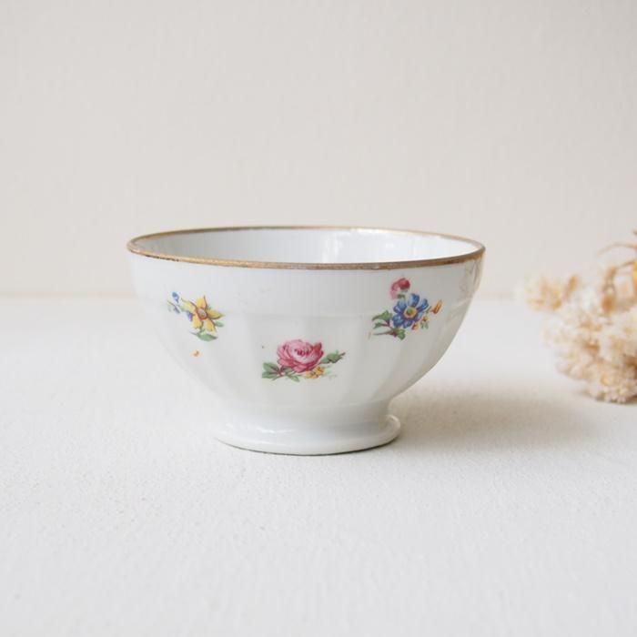 フランス お花模様 カフェオレボウル - ヴィンテージジュエリー フランス お花模様 カフェオレボウル - ヴィンテージジュエリー