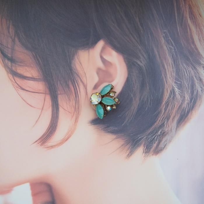 Unsigned Beauty ゴールドトーン アクアマリンブルー オーロラ