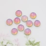 ヴィンテージ ドイツ ミルキーピンク&ホワイト オパールガラスカボション ラウンド 7mm【1個】