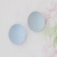 ヴィンテージ ドイツ ブルー フロストガラス カボション オーバル 12x10mm  【1個】