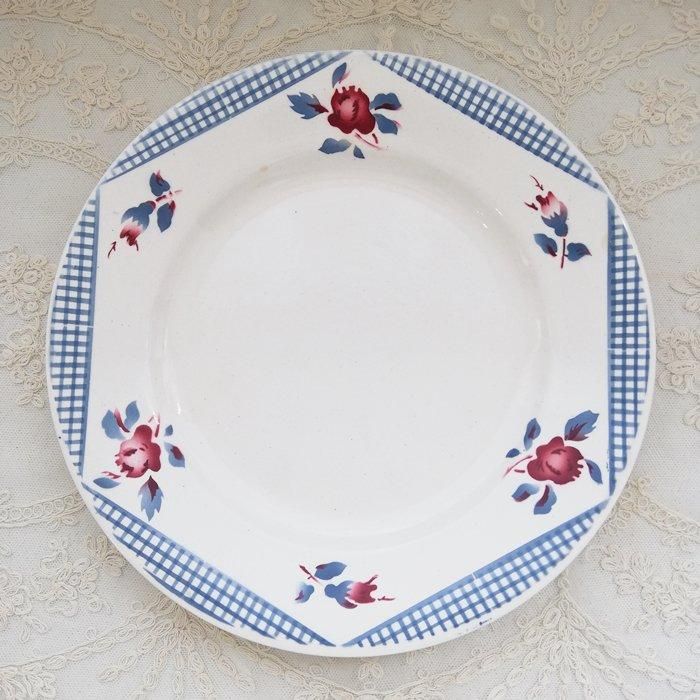 サルグミンヌ ファボリ　ブルー ディナープレート B フランスアンティーク食器 フランスアンティーク サルグミンヌ ファボリ『FAVORI』ブルー