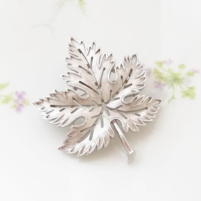 mizpah silver plated イギリス製アザミのヴィンテージブローチ