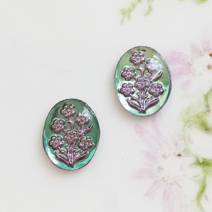 ヴィンテージ ドイツ ヴィトレイルライト フラワー カメオ インタリオ