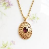 <img class='new_mark_img1' src='https://img.shop-pro.jp/img/new/icons12.gif' style='border:none;display:inline;margin:0px;padding:0px;width:auto;' />Unsigned Beauty ゴールドトーン パープルラインストーン ネックレス・ペンダント