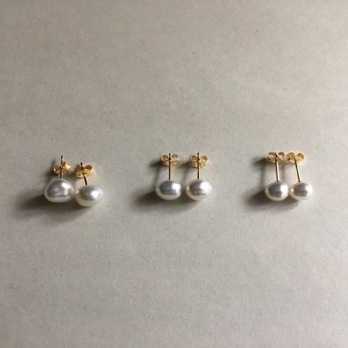 【source】Keshi Pearl Post Earrings(Small) - ecila design