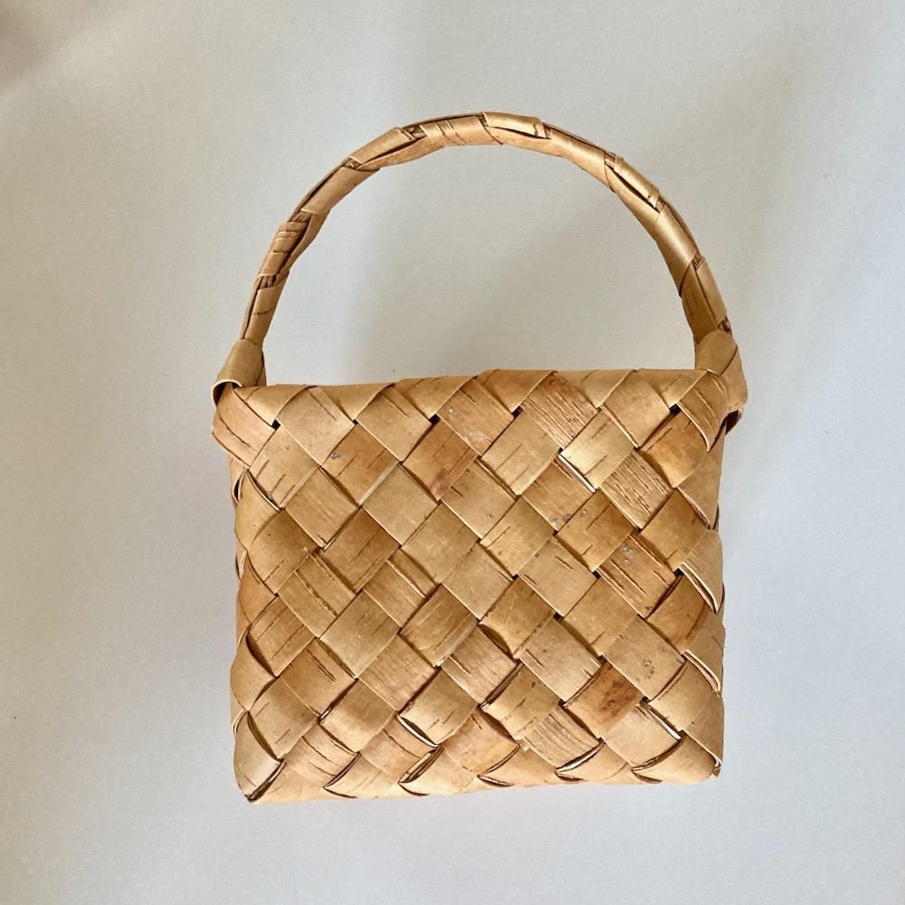 白樺 手編みカゴ壁掛け半円カゴ - ecila design