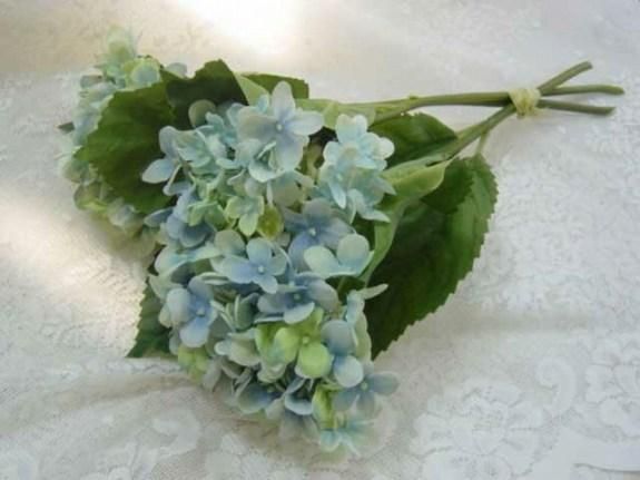 紫陽花ブーケのアートフラワー（アンティークブルー） - フランス