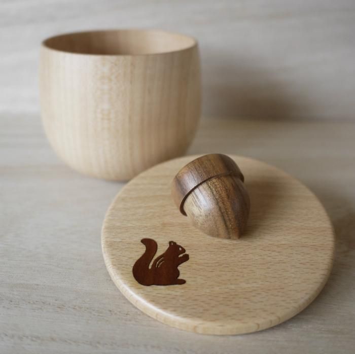 どんぐりのふた＆どんぐりカップセット 象嵌 木製 手仕事 - 東北 お