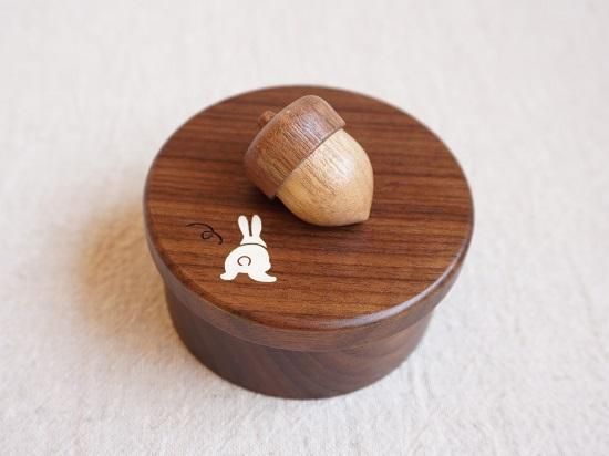 どんぐりの小箱 1個 象嵌 木製 無垢材 無着色 アクセサリー
