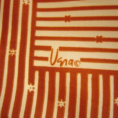 Vera Neumann Vintage Scarf<BR> Stripe with Stars 1970s 4