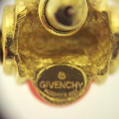 Vintage GIVENCHY Earrings <BR>Pink Lucite Swinging Hoop 4