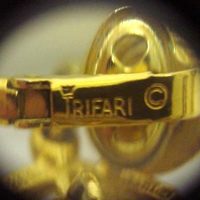 Vintage Trifari Pendant Earrings<BR> Multiple Flowers<BR> 'Alfred Philippe' 1960s 3