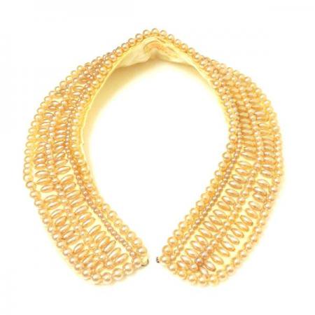 Vintage Collar Necklace<BR> Faux Pearls  1940s