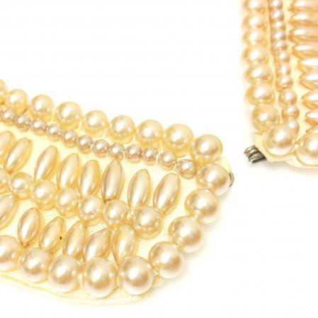 Vintage Collar Necklace<BR> Faux Pearls  1940s 2