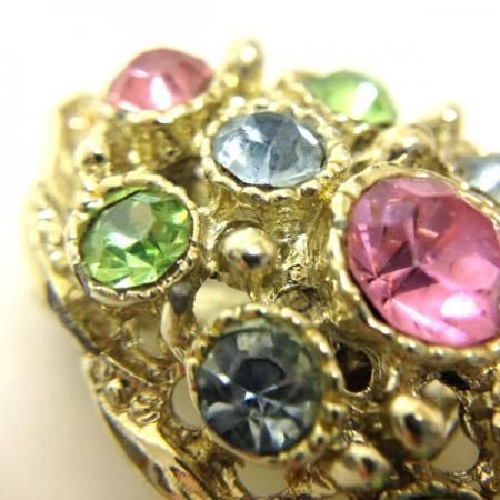 Vintage Earrings Pastel Pink Blue Green Rhinestone 2