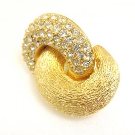 Christian Dior Vintage Pierced Earrings Rhinestone 2