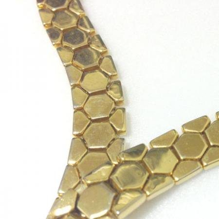  Trifari Vintage Necklace<BR>Honeycomb Lariat<BR> 'Alfred Philippe' 1940s 2