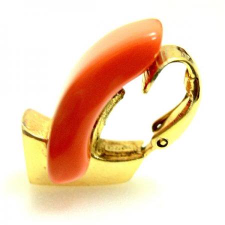 Givenchy Vintage Earrings<BR> Orange and Gold Tone1978 2